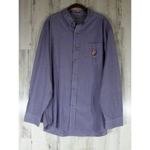 Campus Specialties LSU Tigers Button Down XXL Purple Gingham Louisiana SEC READ